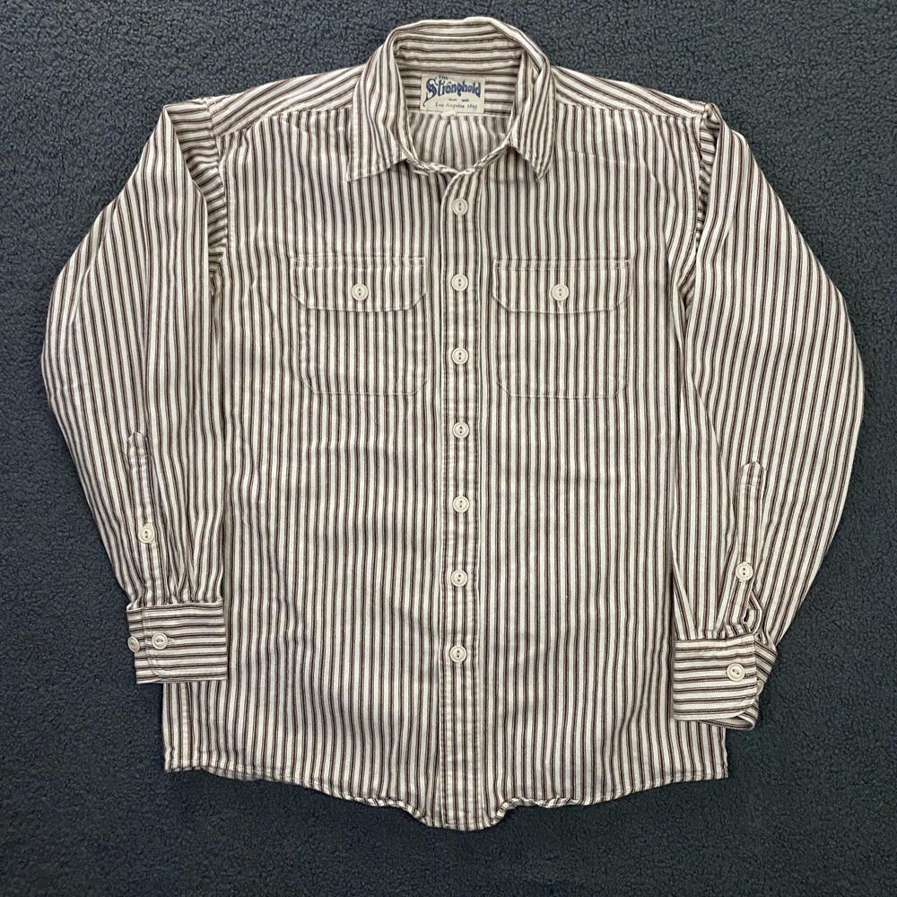 The Stronghold Shirt Mens Small Striped Heavy Twill Frontier Western Costume RRL